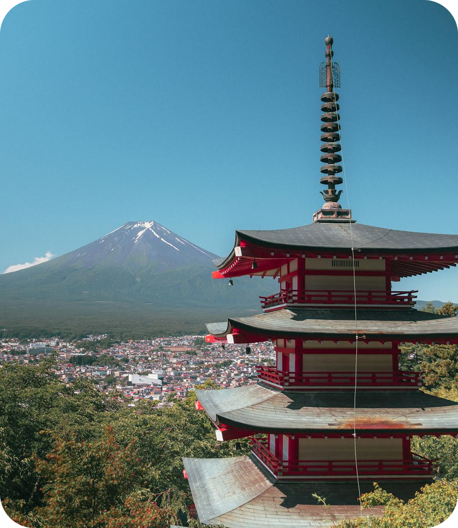 Journey Illustration - Pagoda and Fuji
